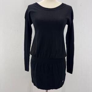 SmartWool Womens Small Black Long Sleeves Elastic Waist Tabaretta Sweater Dress